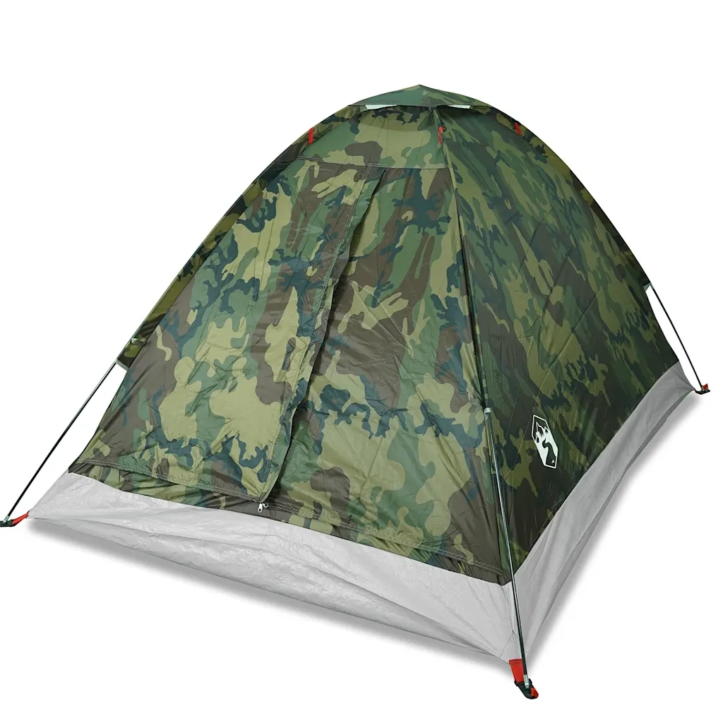 Tenda da Campeggio a Cupola 4 Persone-Tenda per Escursionismo Mimetica Impermeabile 144396