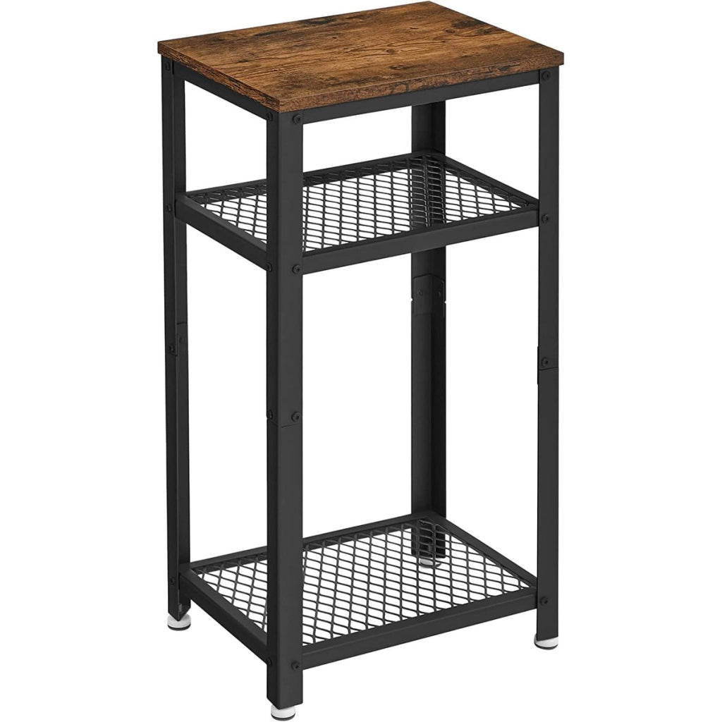 Tavolino alto stile industriale rustico con ripiani a griglia LET75BX
