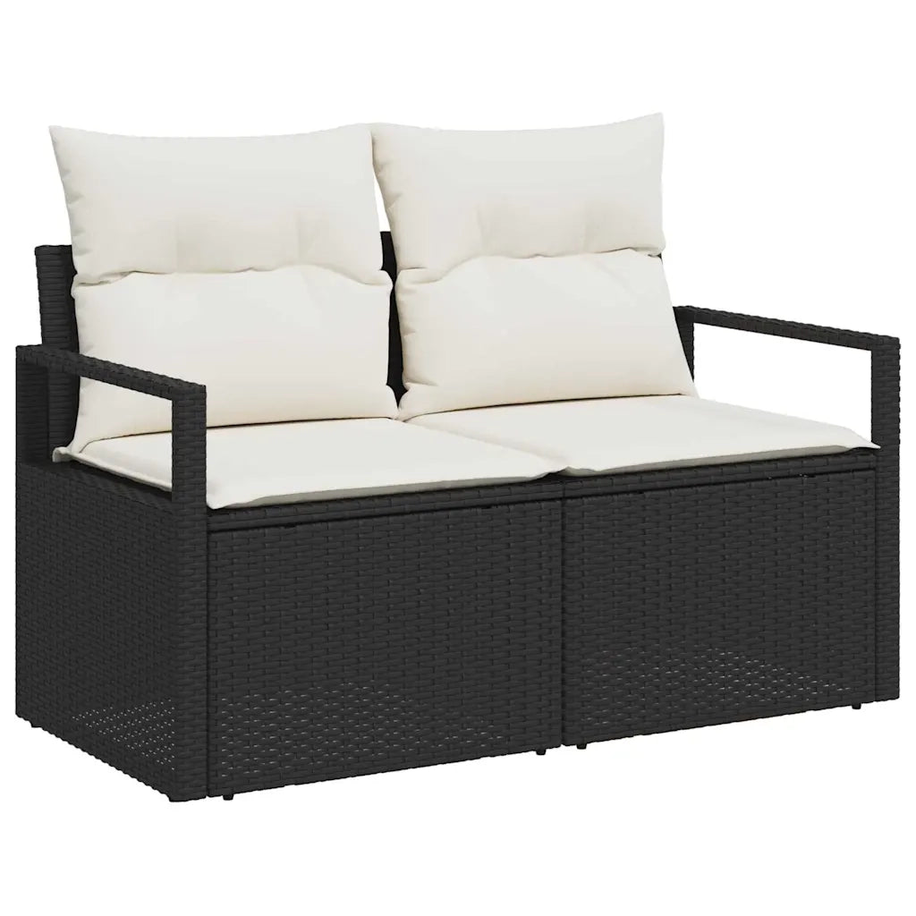 Set di divani 8 pcs Nero polyrattan