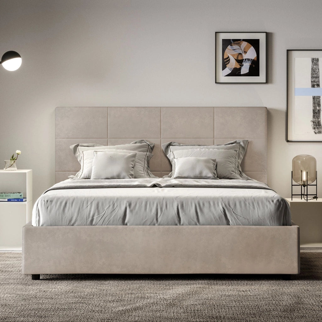 Letto Matrimoniale 160x200 cm con Rete Mika Sabbia
