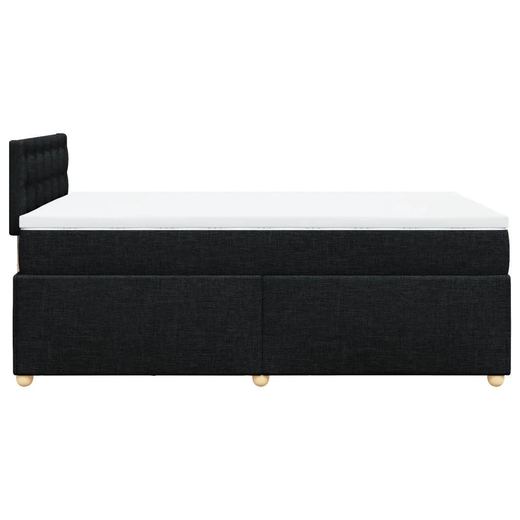 Giroletto a Molle con Materasso Nero 120x200 cm in Tessuto