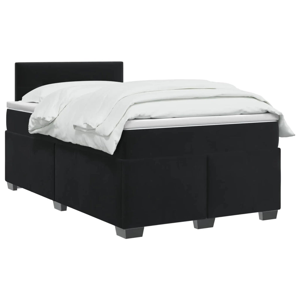 Letto con Box Spring, Materasso e LED Nero 120 x 190 cm Velluto 3452140