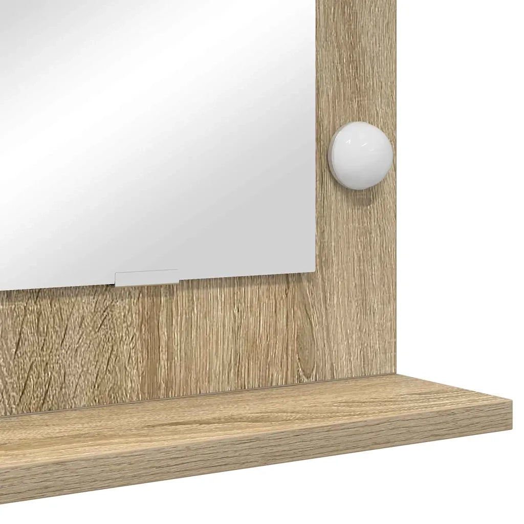 Specchio da Vanità Rettangolare Rovere Sonoma 80 x 45 x 18 cm 868319
