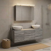 Set di mobili per il bagno 4 pz Sonoma grigio 3406940