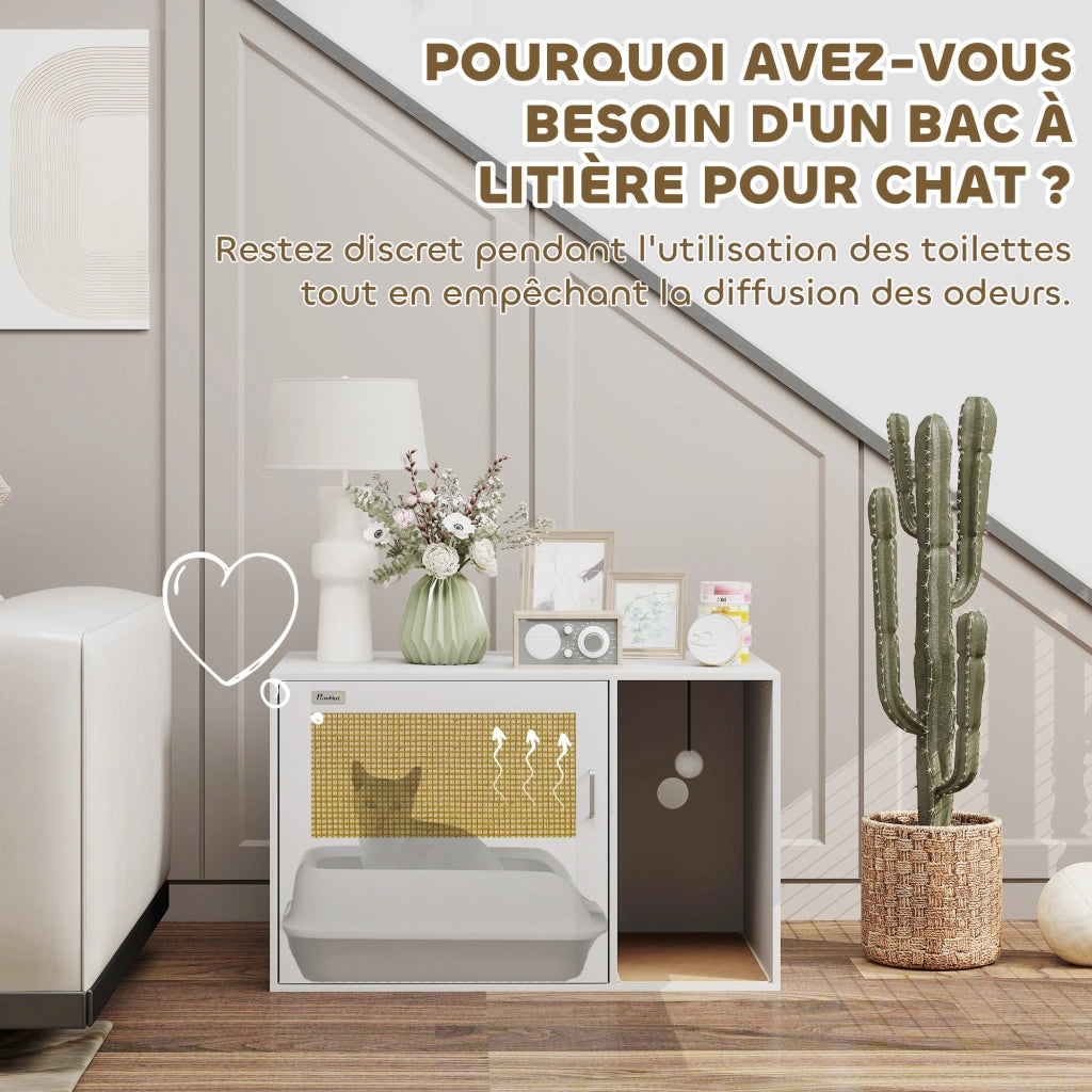 Mobile per gatti con porta ¨C Minimal ¨C 80x50x50 cm bianco