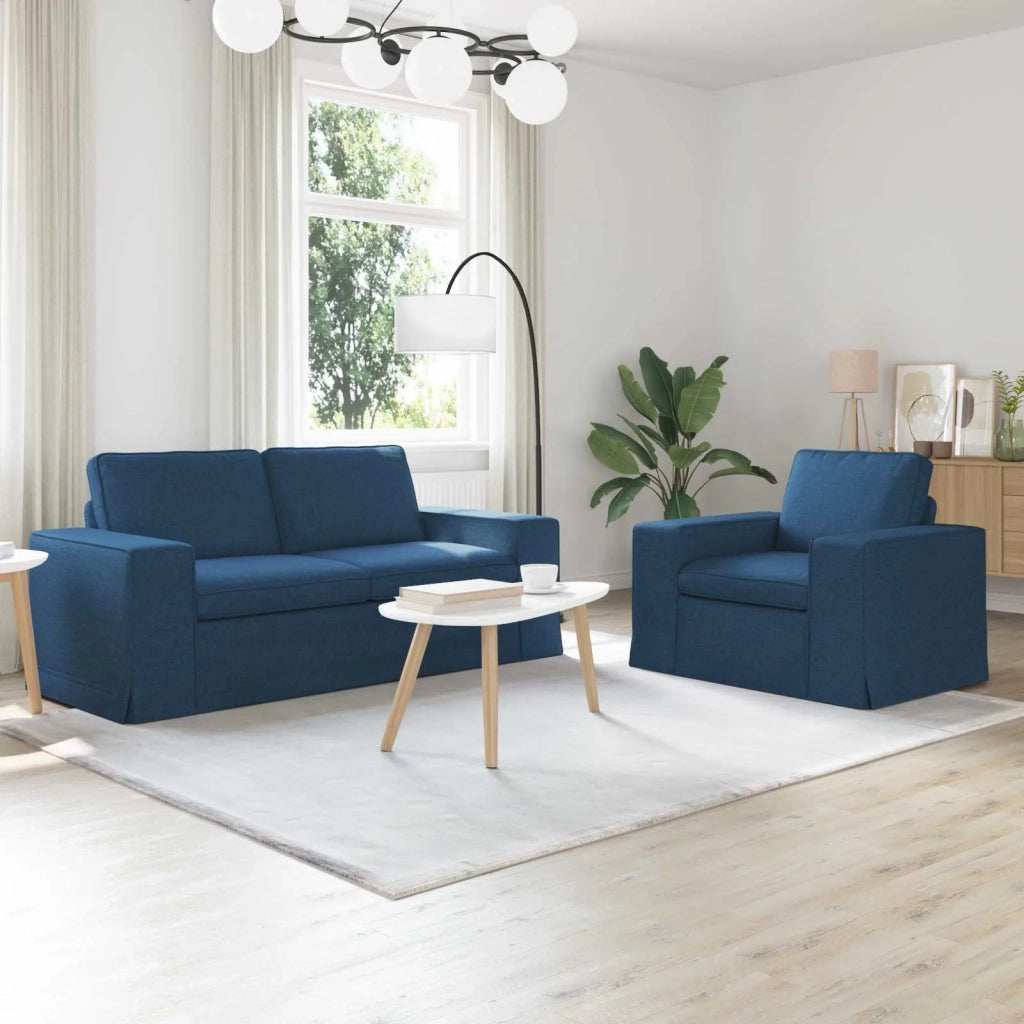 Set di divani 2 pcs Blu 182 x 80 x 82 cm Tessuto 3407550