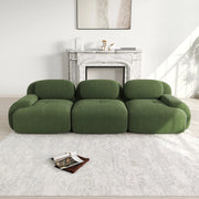 Divano 3 Posti in Velluto a Coste ¨C MINIMAL ¨C Verde, Modulare, Braccioli Ergonomici
