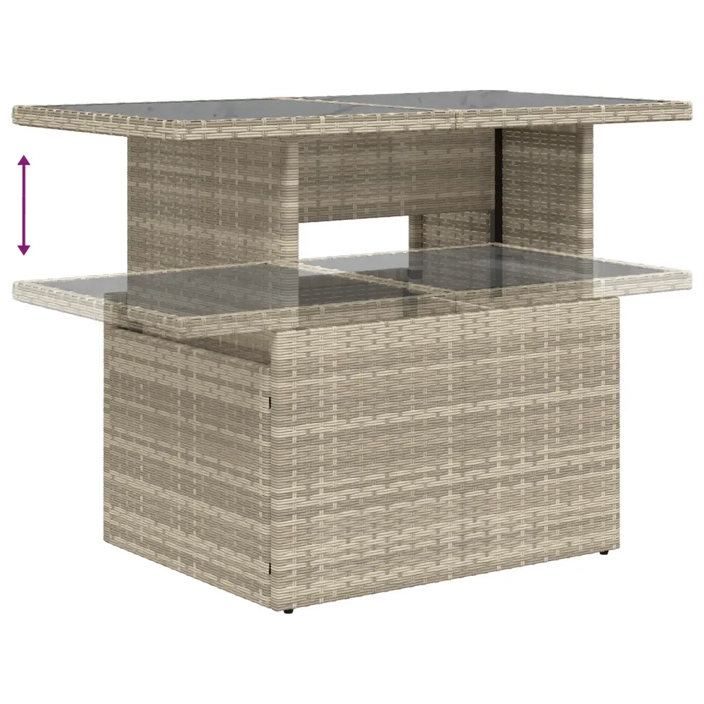 Set Divani da Giardino 7pz con Cuscini Grigio Chiaro Polyrattan 3269182