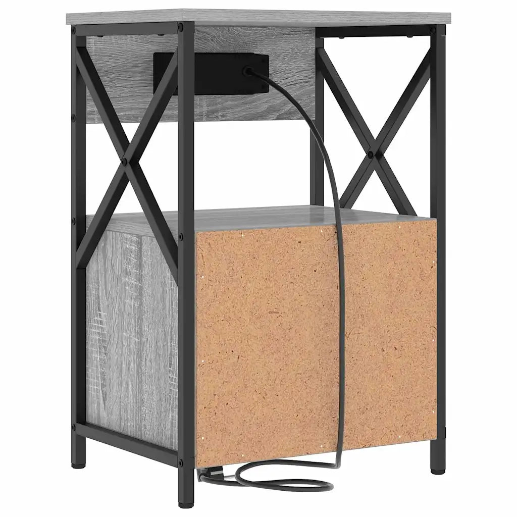 Set di 2 Comodini | Armadio da Notte | Mobiletto da notte Grigio Sonoma 40 x 31 x 60 cm