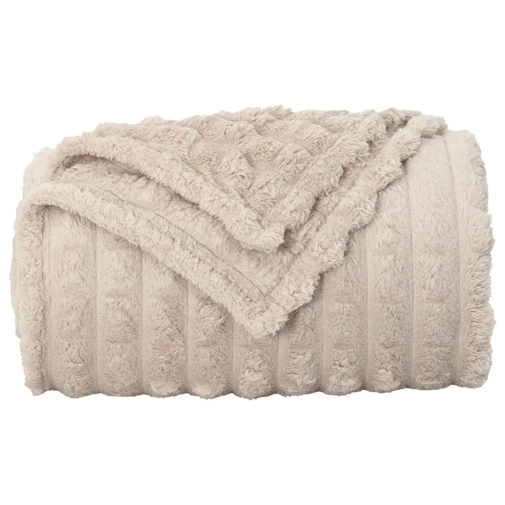 Coperte da Pile 6 pz Beige 270 x 240 cm Panno