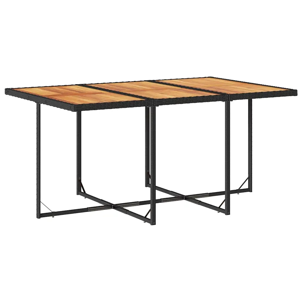 Set da Pranzo da Giardino 7 pz Nero con Cuscini in Polyrattan 3211095