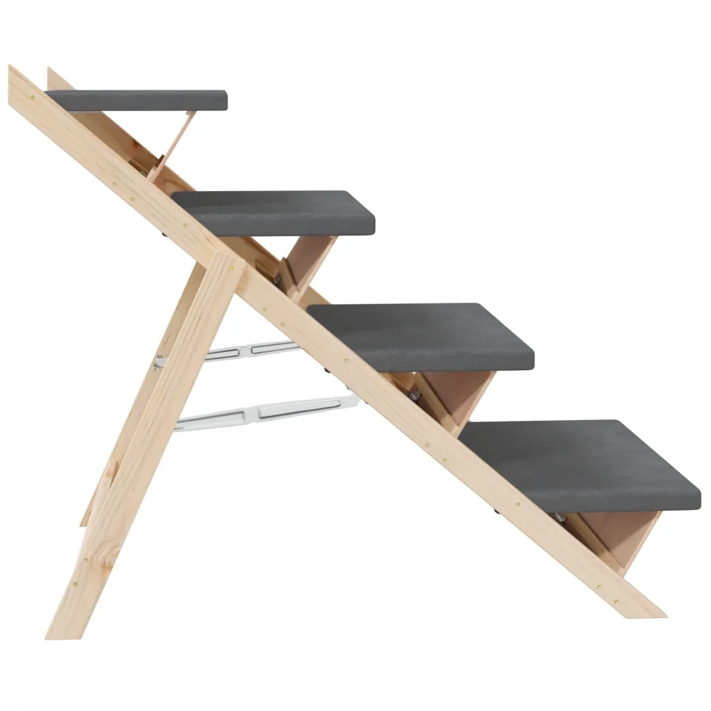 Scala per Cani Grigia 105x47 cm in Legno Massello di Abete CFW9847034