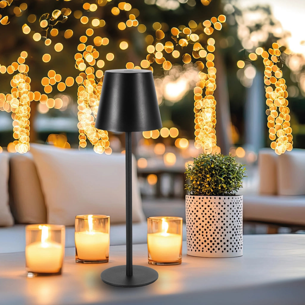Lampada da tavolo outdoor nera USB LED 3W IP44 Virgin