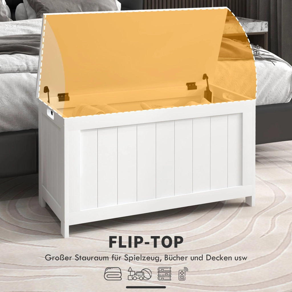 Cassa per giocattoli con cassetti ¨C Minimal ¨C Bianco, MDF, 81x40x46 cm