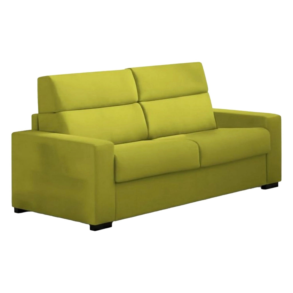 Letino, Divano Fisso 2 Posti Sfoderabile Made in Italy, 200x95x100h cm Verde