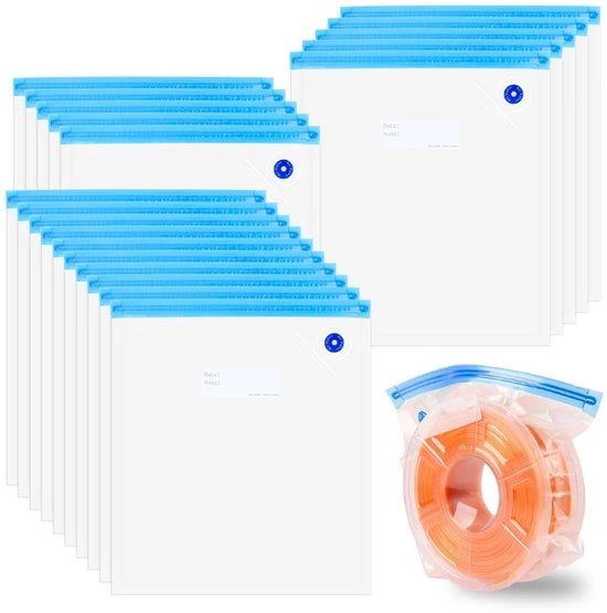 20 pezzi 34 x 30 cm 3D filamento conservazione Pla Filamento Vacuo, Kit di sacchetti di conservazione del filamento Vacuo, Conservazione del filamento trasparente Sacchetto del filamento, Sacchetti Vacuo piccoli per materiali umidità-resistenti