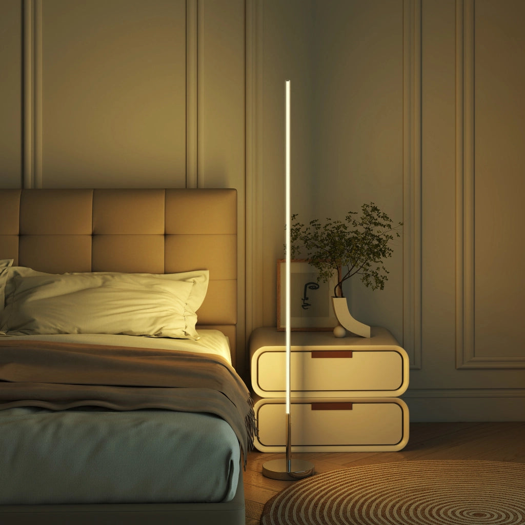 Lampada da Terra LED ¨C Minimal ¨C Argento 150 cm