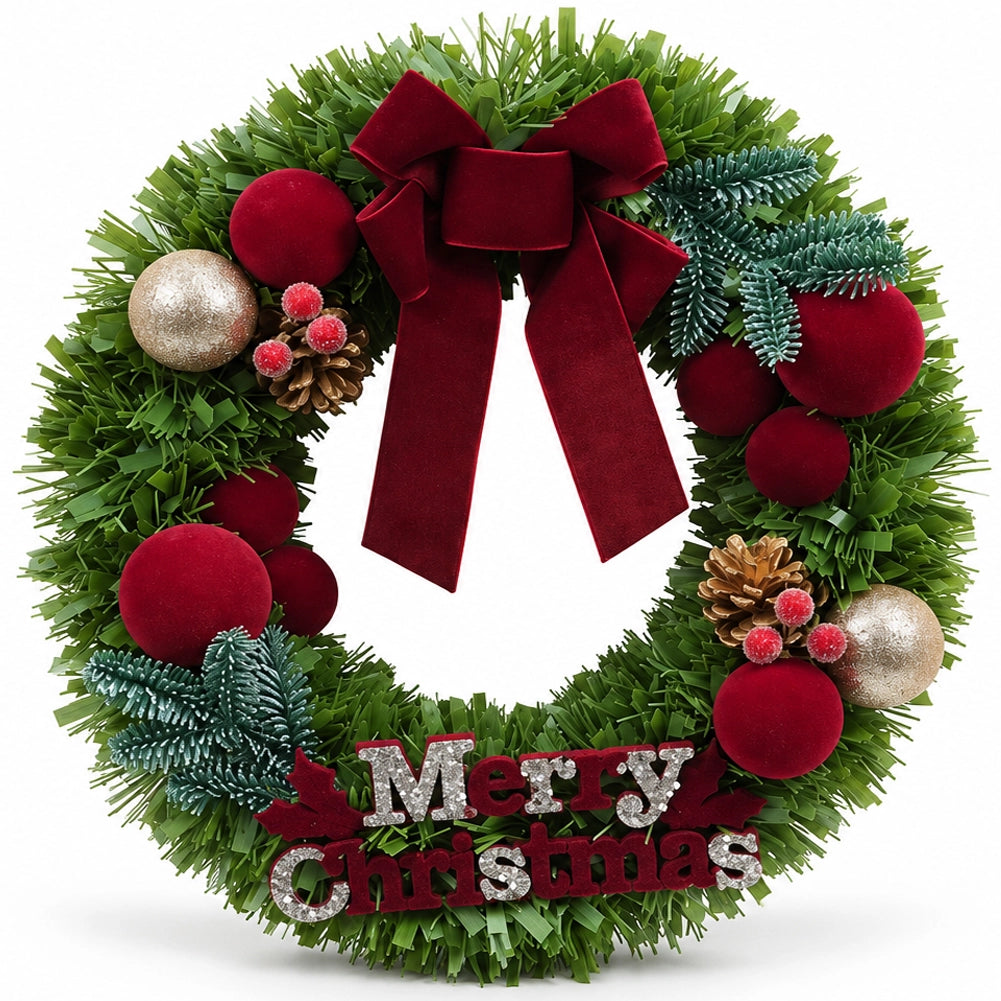 Corona Ghirlanda Natalizia 50cm Decorazione Addobbo di Natale da Porta Parete