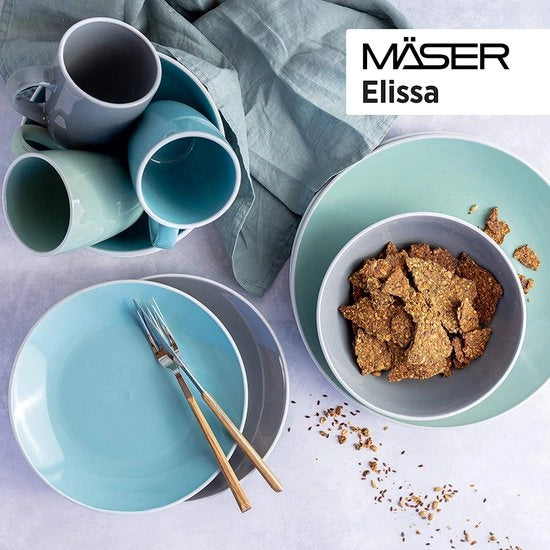 Set di piatti e bicchieri in ceramica ecologica
