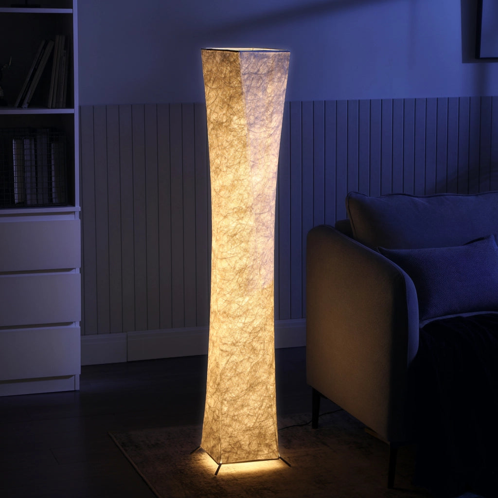 Lampada da terra con paralume in carta, interruttore a pedale, 3 livelli di luminosita, bianco ¨C zephmum
