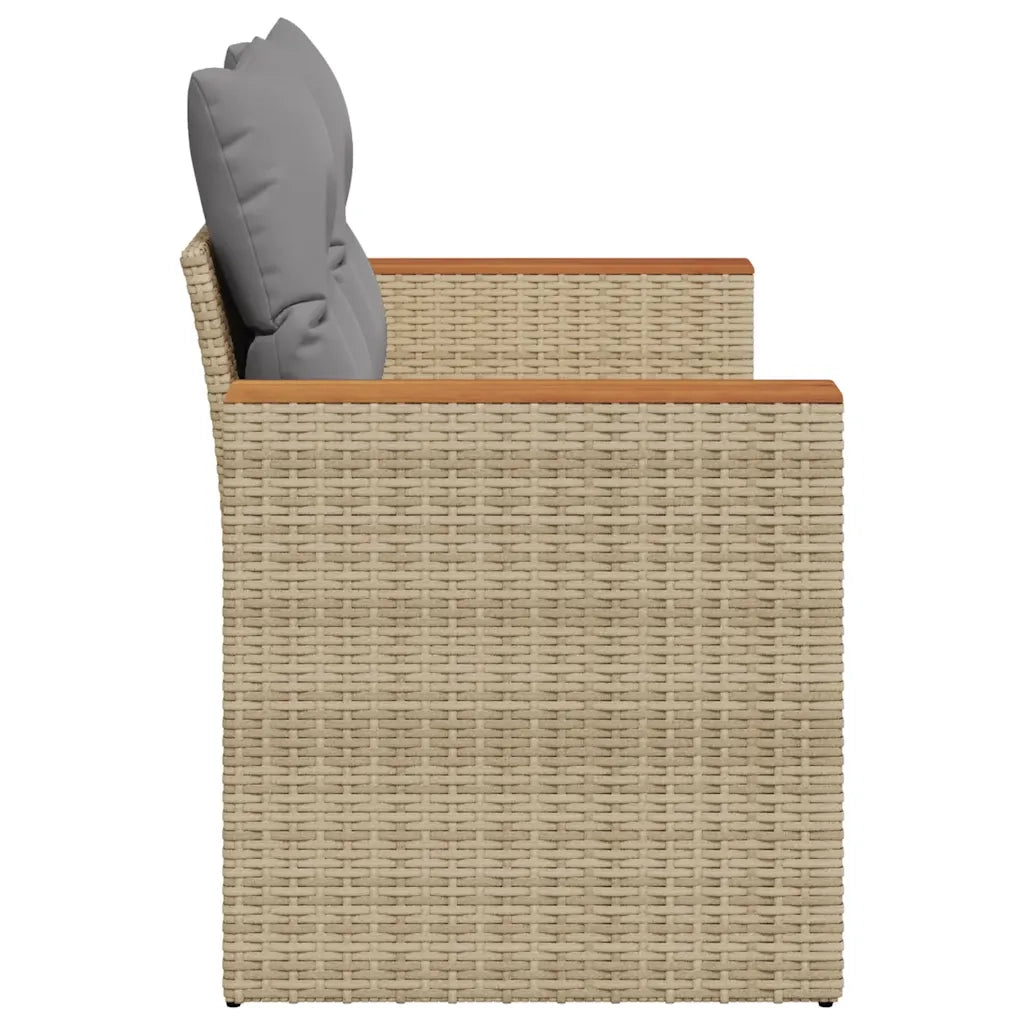 Divano da Giardino con Cuscini a 2 Posti Beige in Polyrattan 366109