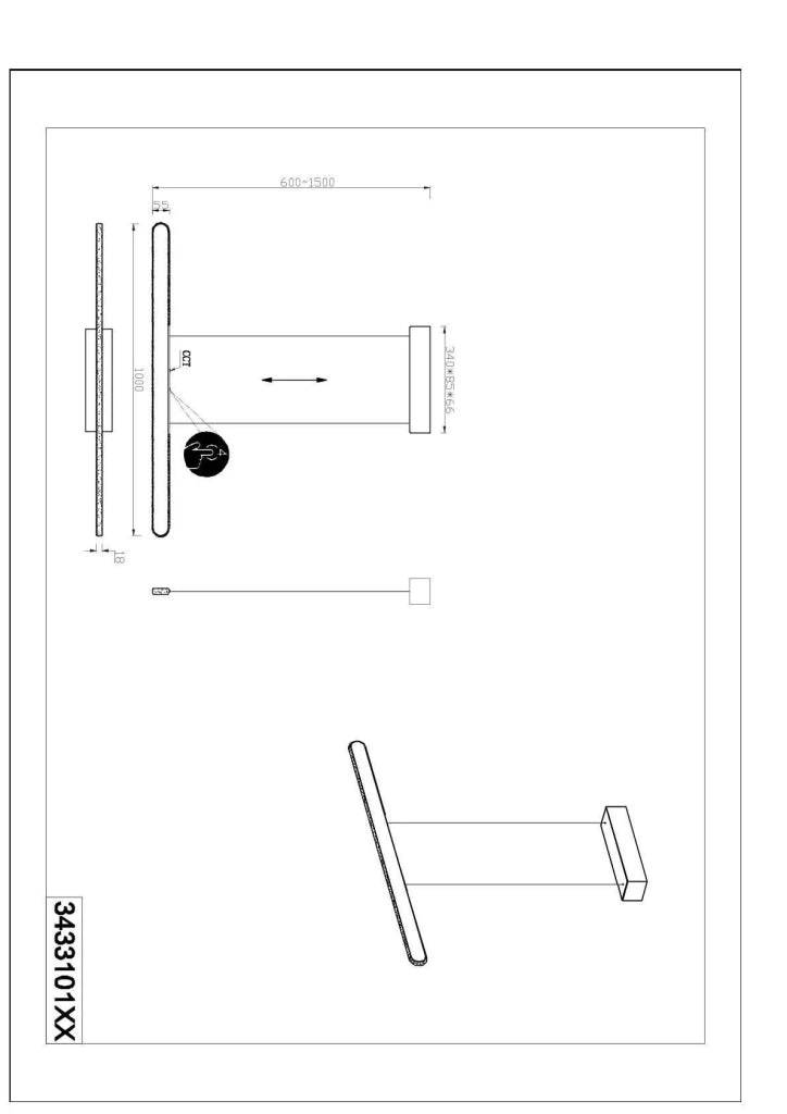 Lampada a sospensione LED a bi-emissione, metallo, caffè, L 100 cm, Helios