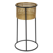 Vaso per Piante VKH686, Oro, Metallo, 25x25x50 cm