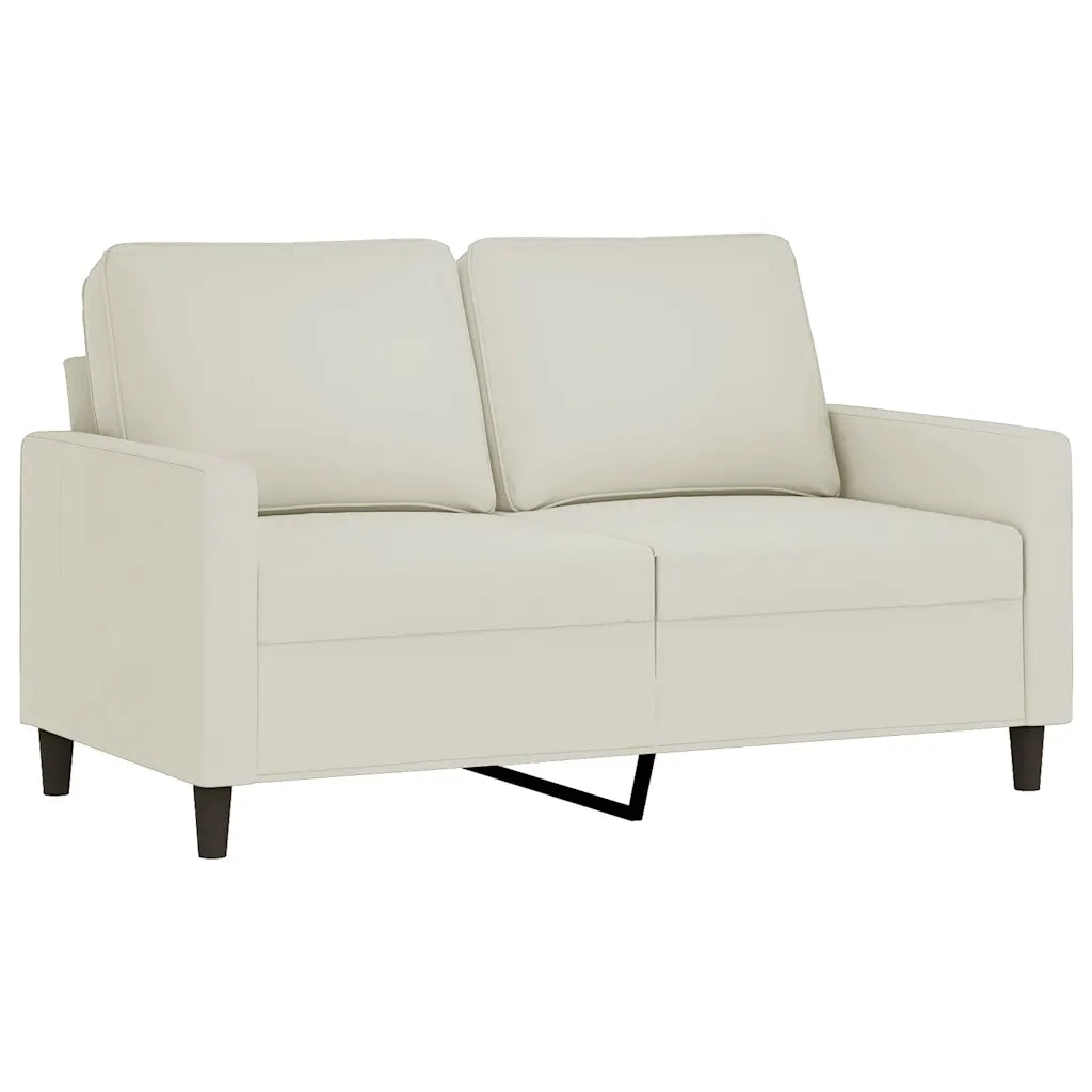 Set di Divani 3 pz con Cuscini Crema in Velluto