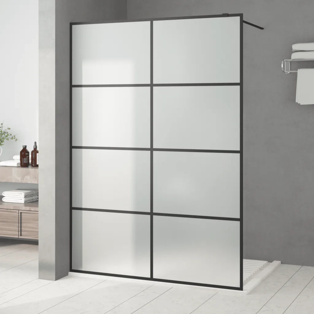 Parete Doccia Walk in Nera 140x195 cm Vetro Smerigliato ESG CFW1099071