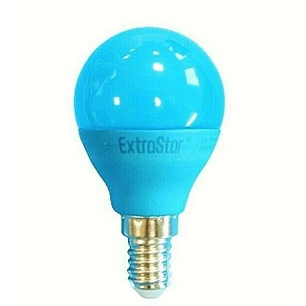 Trade Shop - Lampada Lampadina A Led E14 4w 60 Lumen Globetto E14 Colorata Luce Azzurro Blu -