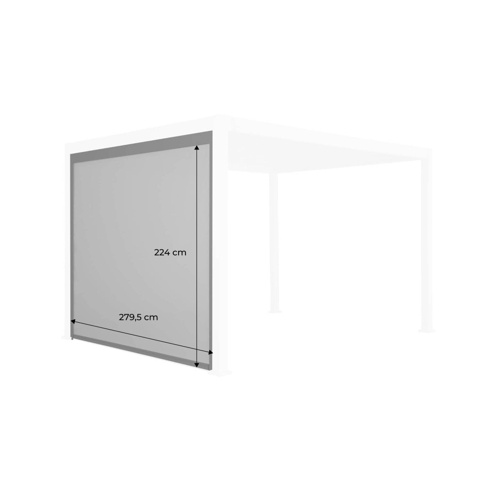 tenda laterale avvolgibile alluminio e textilene per pergola, 3m,