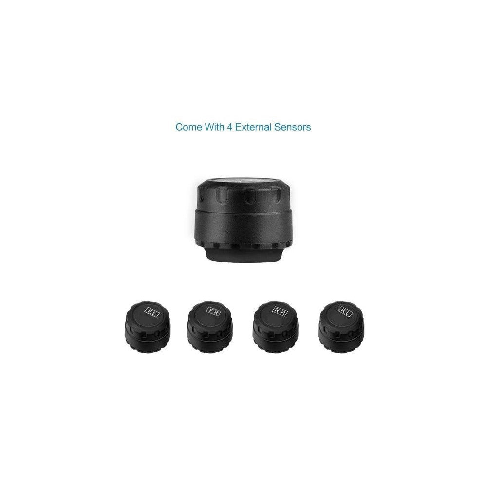 Trade Shop - Misuratore Di Pressione Ruote Auto Digitale Solare Wireless Tpms 4 Sensori -