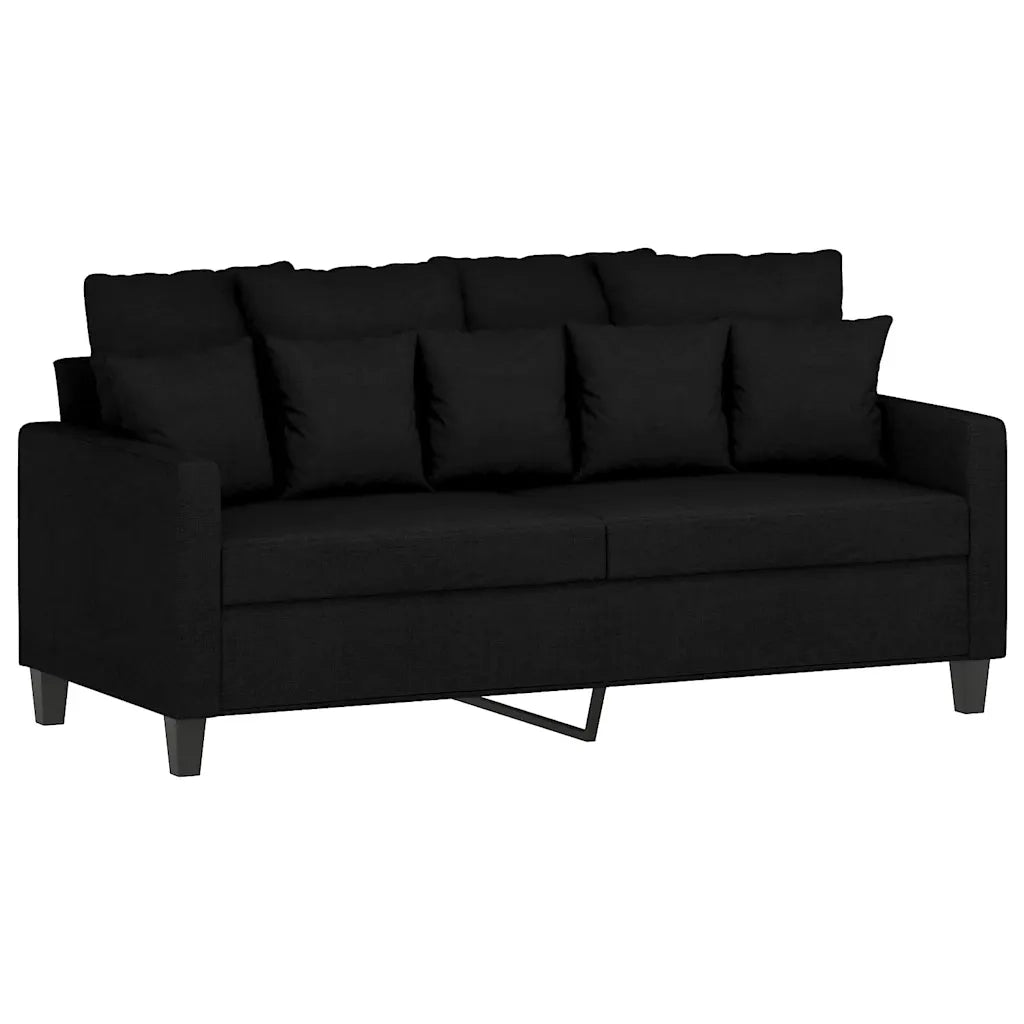 Divano a 2 Posti-Sofa 2 Posti Nero 120 cm in Tessuto 650863