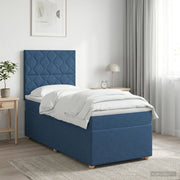 Letto box spring con materasso Blu 100 x 200 cm Tessuto 3453829