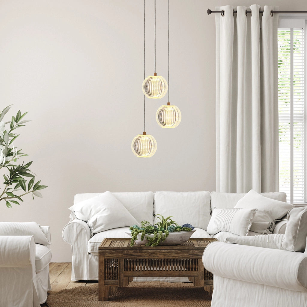 Lampada a sospensione Brillant oro acrilico LED CCT 11W