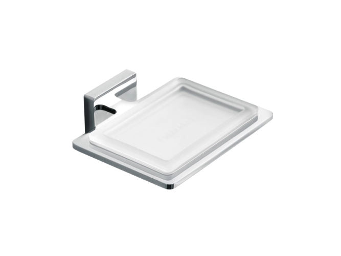 Porta Sapone Flat Singolo Adesivo Cromo - Capannoli