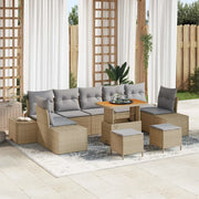 Set Divano da Giardino con cuscino 10 pcs Beige Poly Rattan 3364722