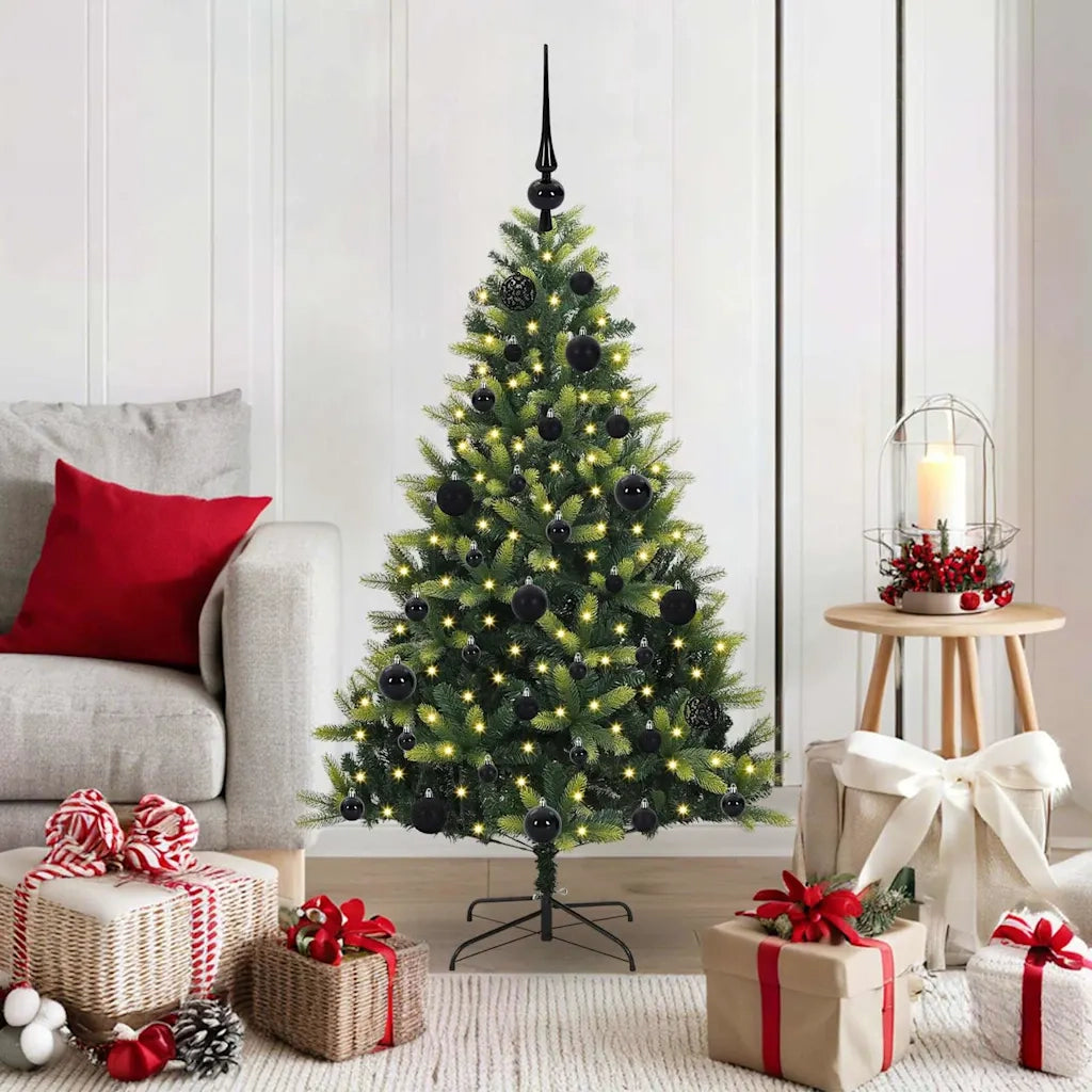 Albero di Natale Artificiale Pieghevole 150 LED Verde 120 cm 3395974