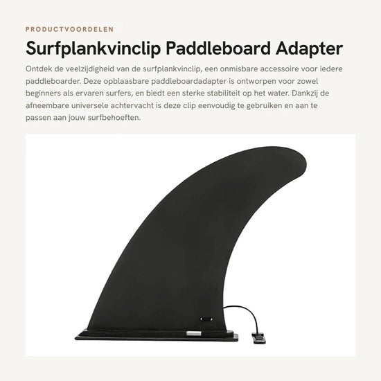 Adattatore per tavola da surf - Clip vincolante per tavola da surf - Adattatore per tavola da canoa - Parte posteriore rimovibile - Nero - Accessori per tavola da canoa - Clip veloce universale - Adatto per tavole da canoa con diametro manubrio 31,8 mm