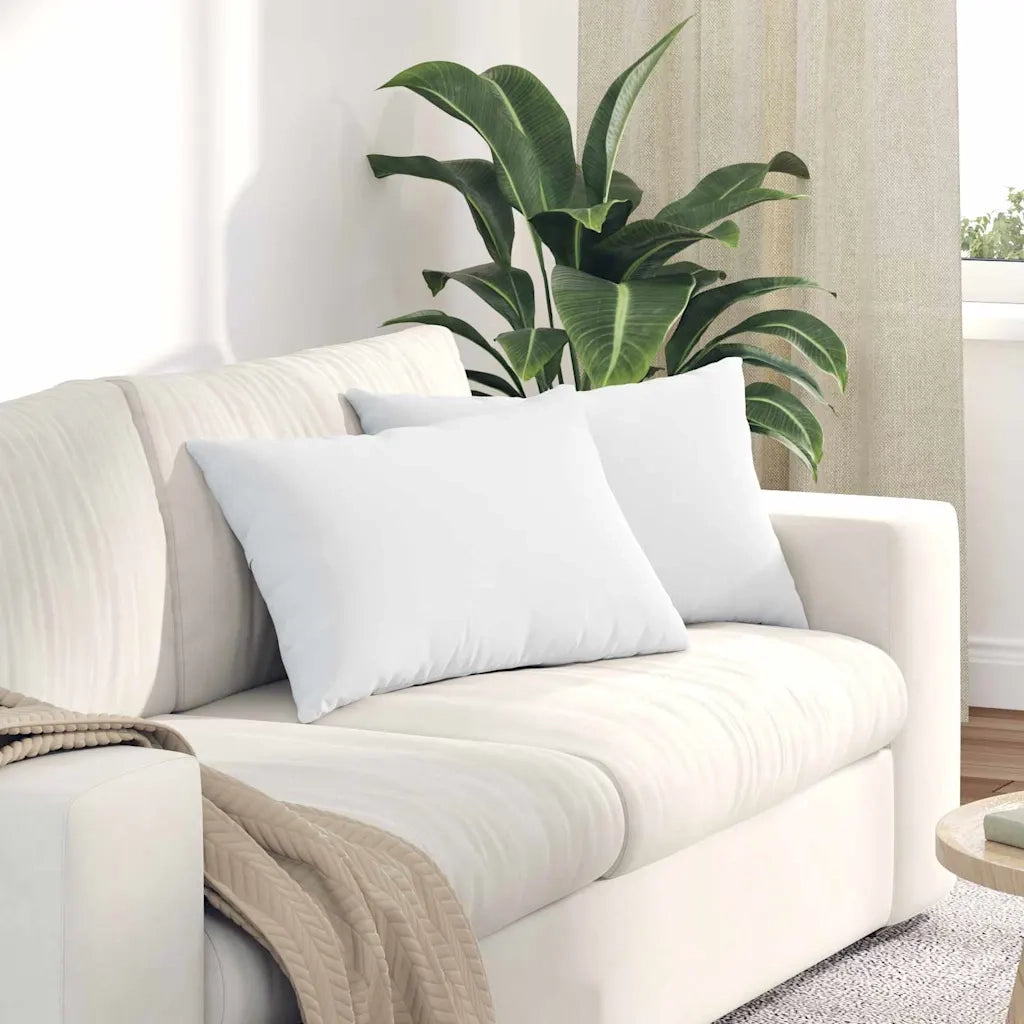 Cuscini da Divano 2 pz | Cuscini per sedie Bianco 60 x 40 cm Tessuto