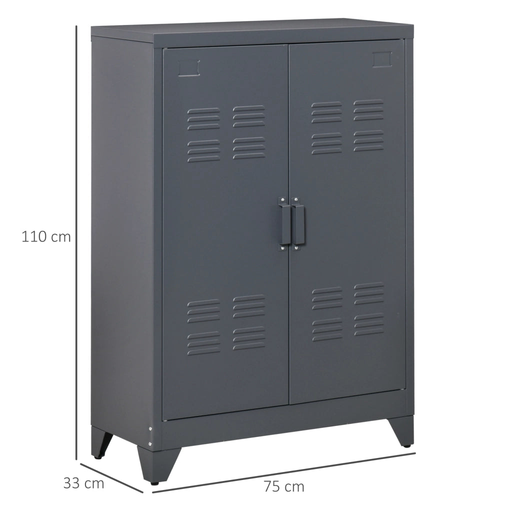 Armadio metallico con ante ¨C Minimal ¨C grigio 75x33x110 cm