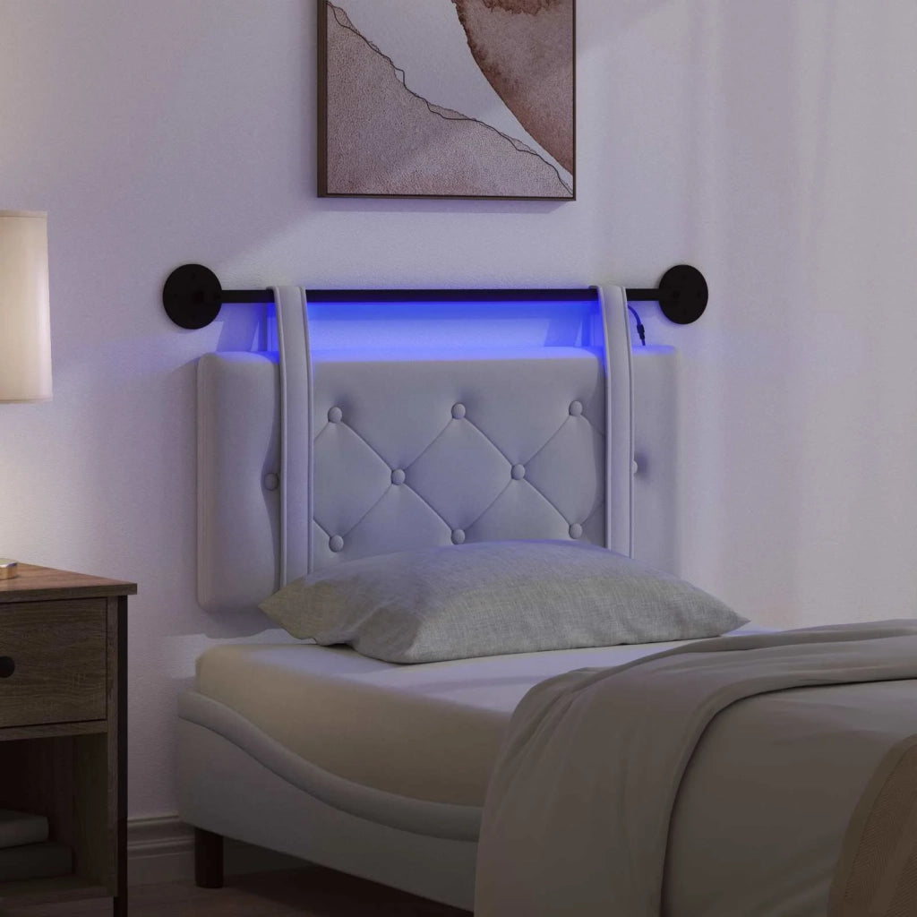 Testiera | Testata sospesa Con luce LED Bianco Similpelle