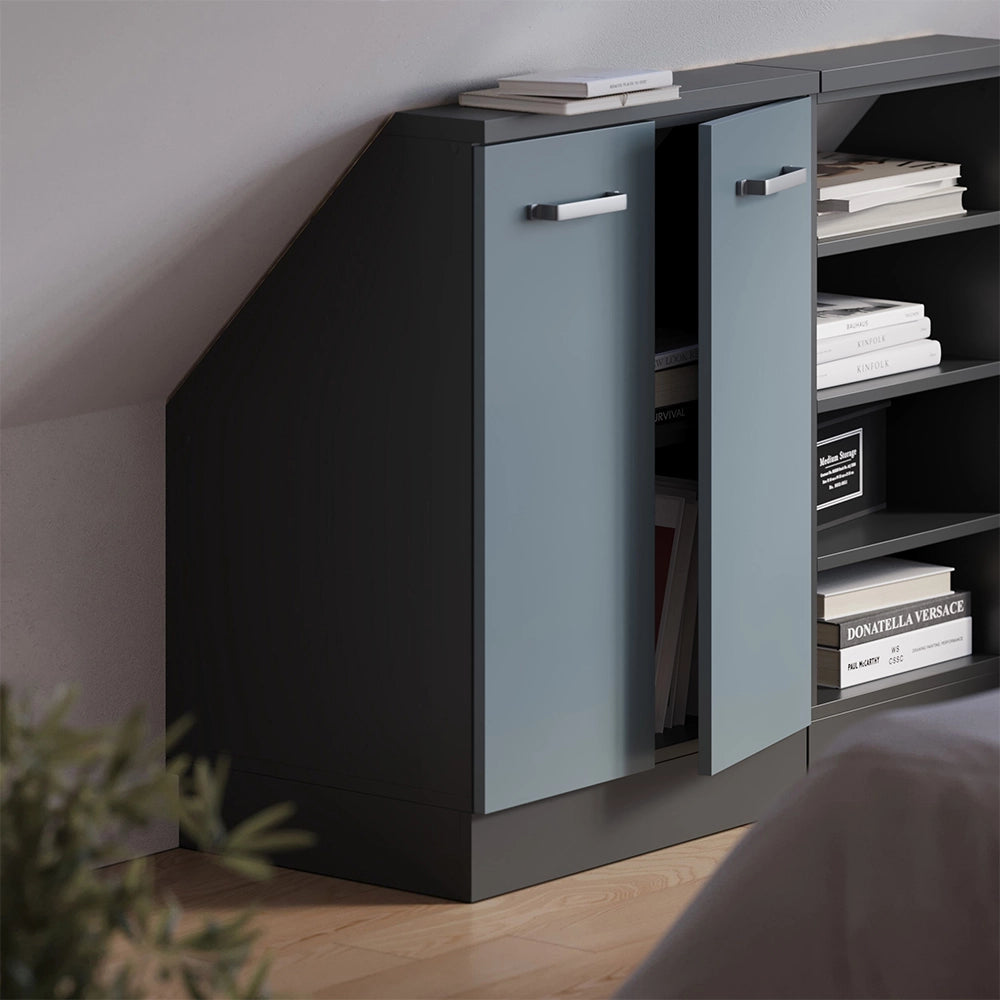 Mobile sottotetto Rion Grigio-blu/Antracite con 2 porte Vicco