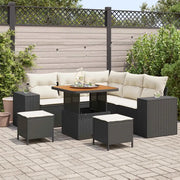 Set Divano da Giardino 8 pcs Nero e Crema polyrattan 3363950