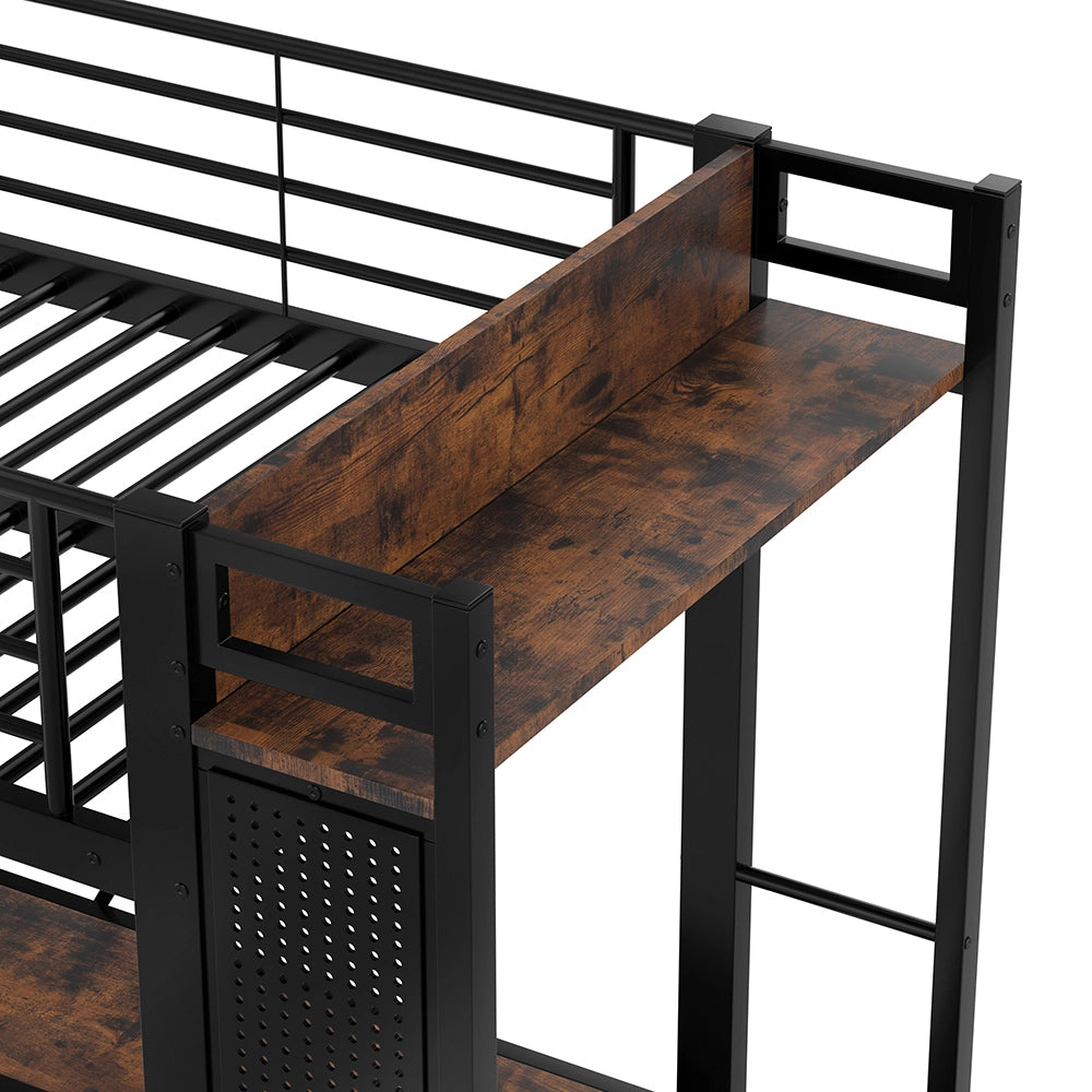 Letto a soppalco - Xylo - 90x200 cm scrivania USB nero
