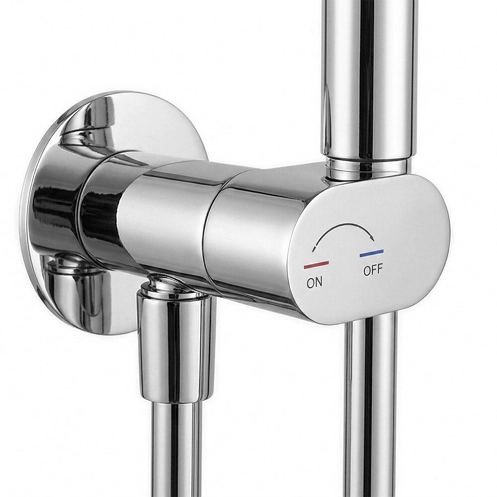 Idroscopino per wc e bidet cromo tondo con miscelatore e flex da 120 cm