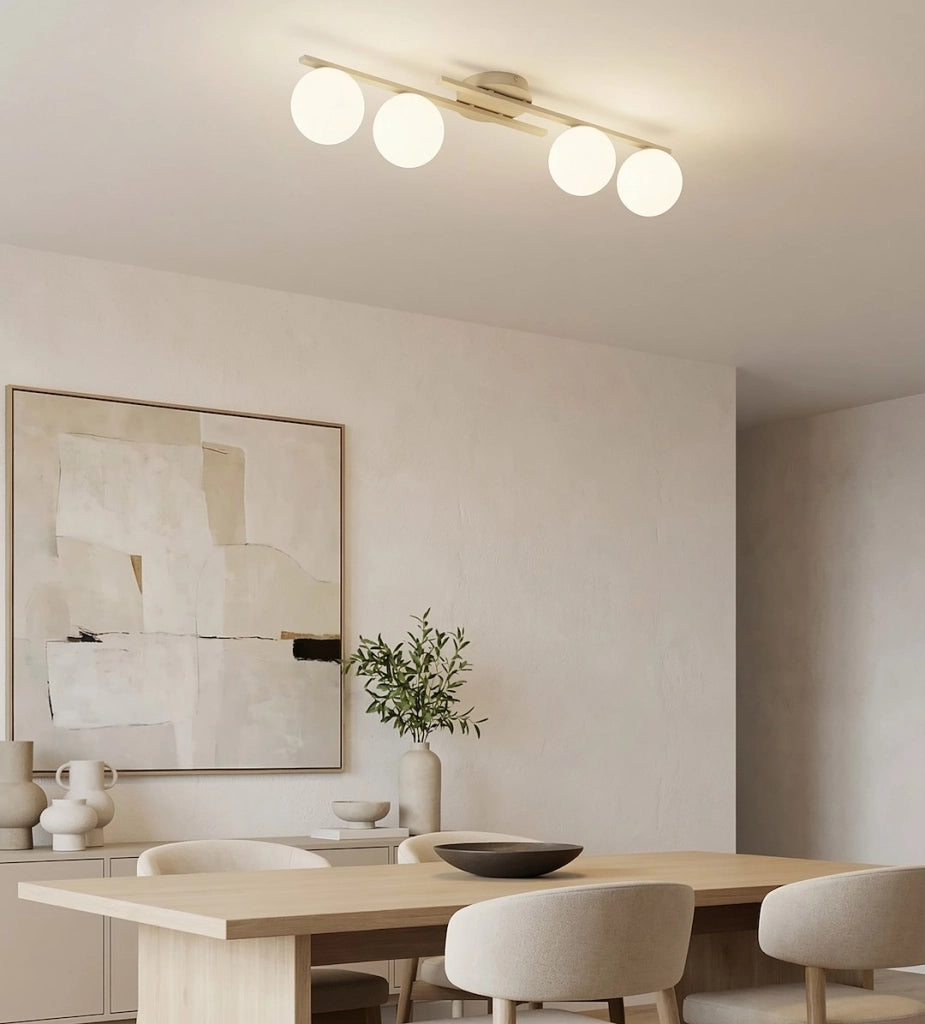Plafoniera KAIRO 4xE14 sfere beige-bianca Emibig
