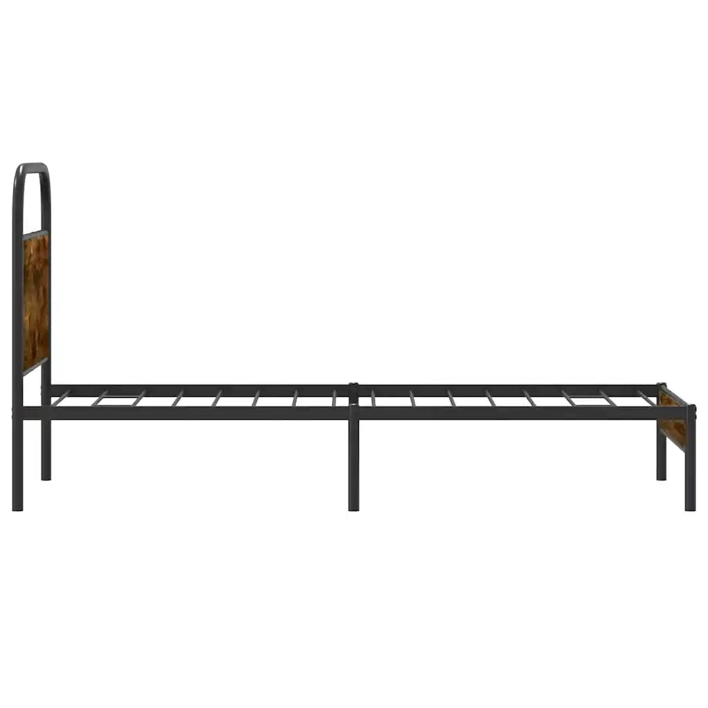 Giroletto senza Materasso-Struttura Letto Rovere Fumo 80x200 cm in Truciolato 611654