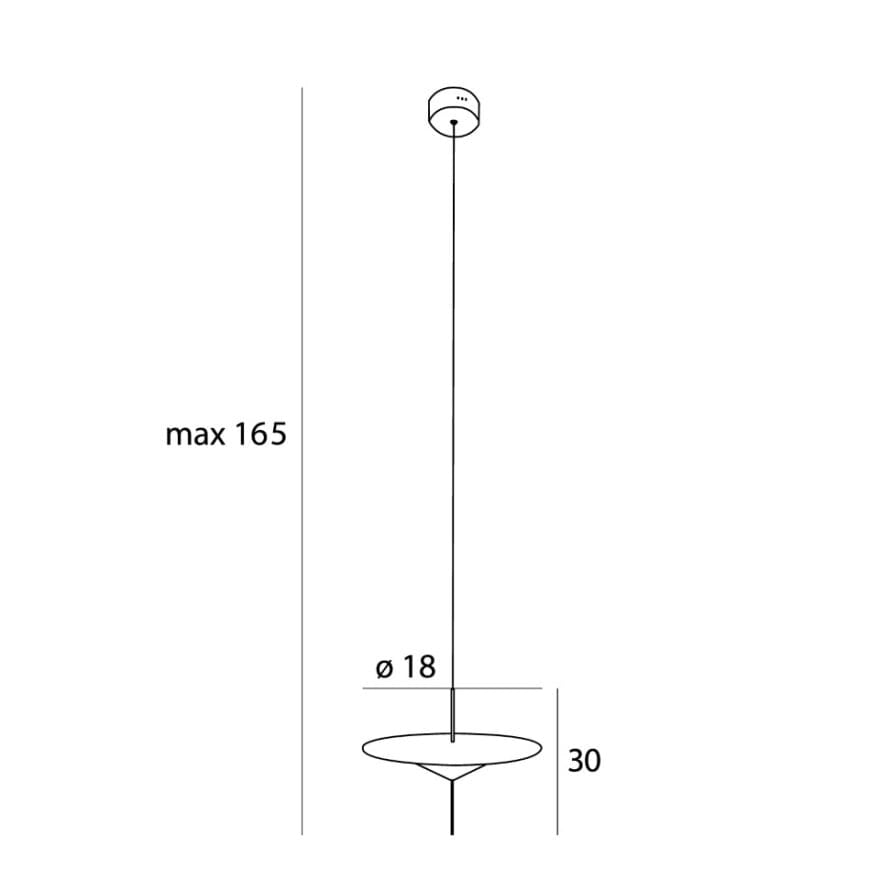 Lampada sospensione industriale nera Ø18 LED 12W Maxlight