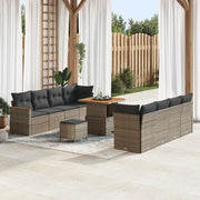 Set Divano da Giardino 11 pcs Grigio polyrattan 3362888